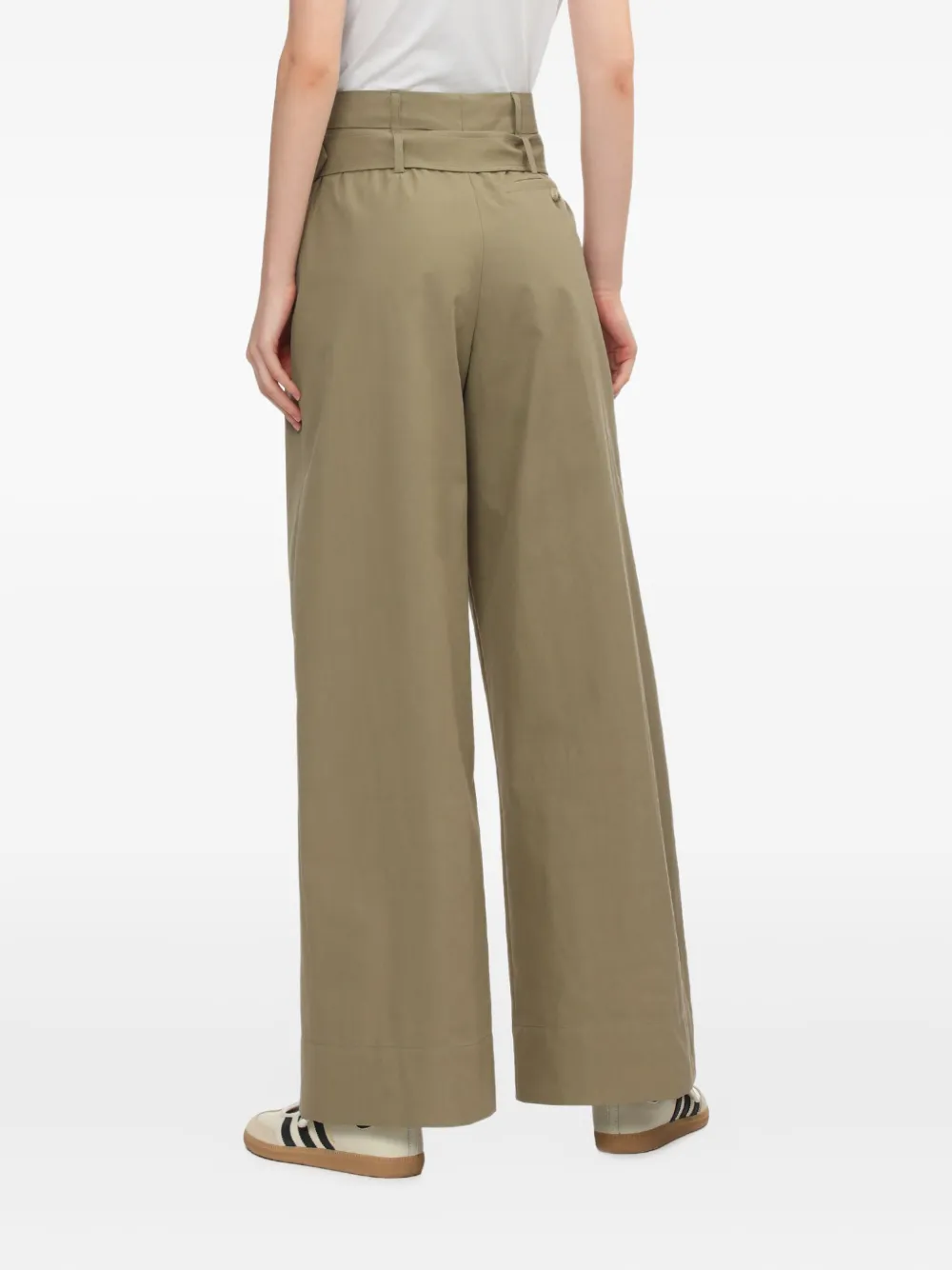 Simone Rocha Belted Pleated Trousers In Green