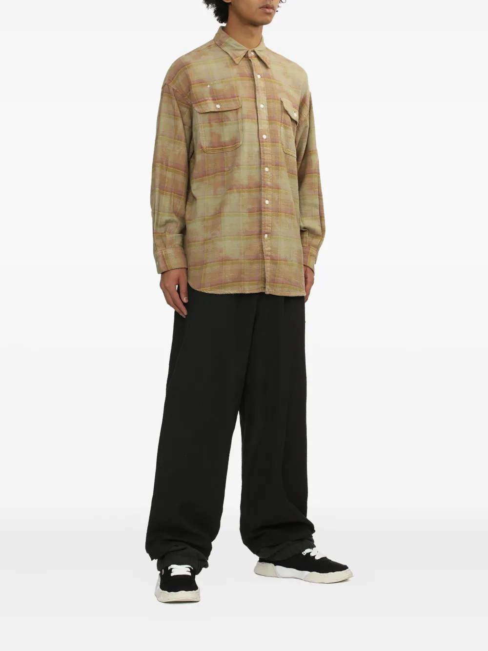 R13 plaid pocket shirt - Groen