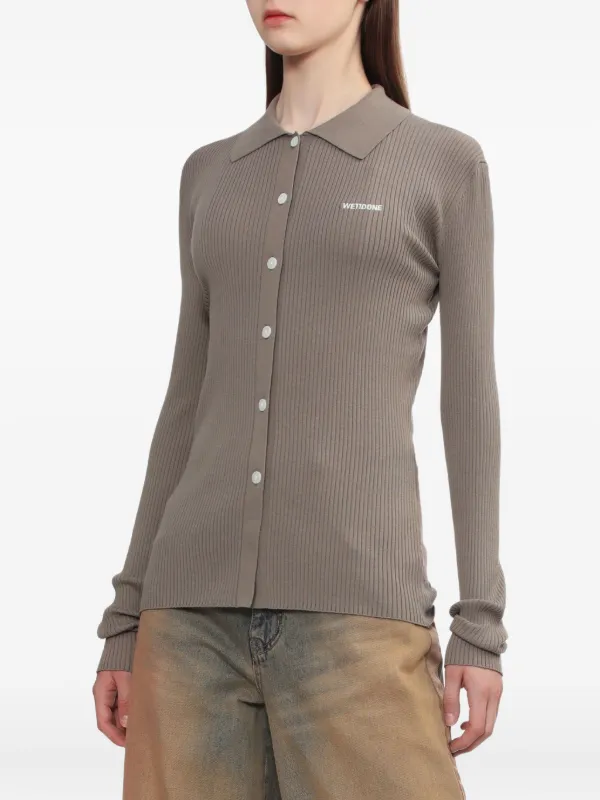 We11done ポロネック カーディガン | ブラウン | FARFETCH JP