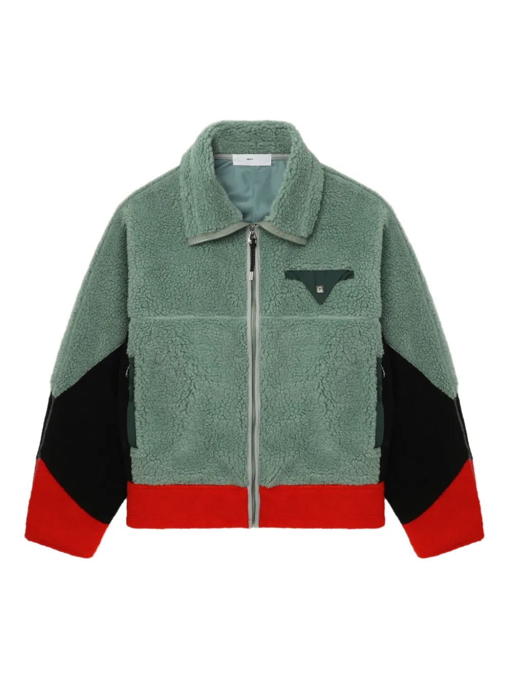 Toga colour-block fleece jacket - グリーン Toga colour-block fleece jacket - グリーン