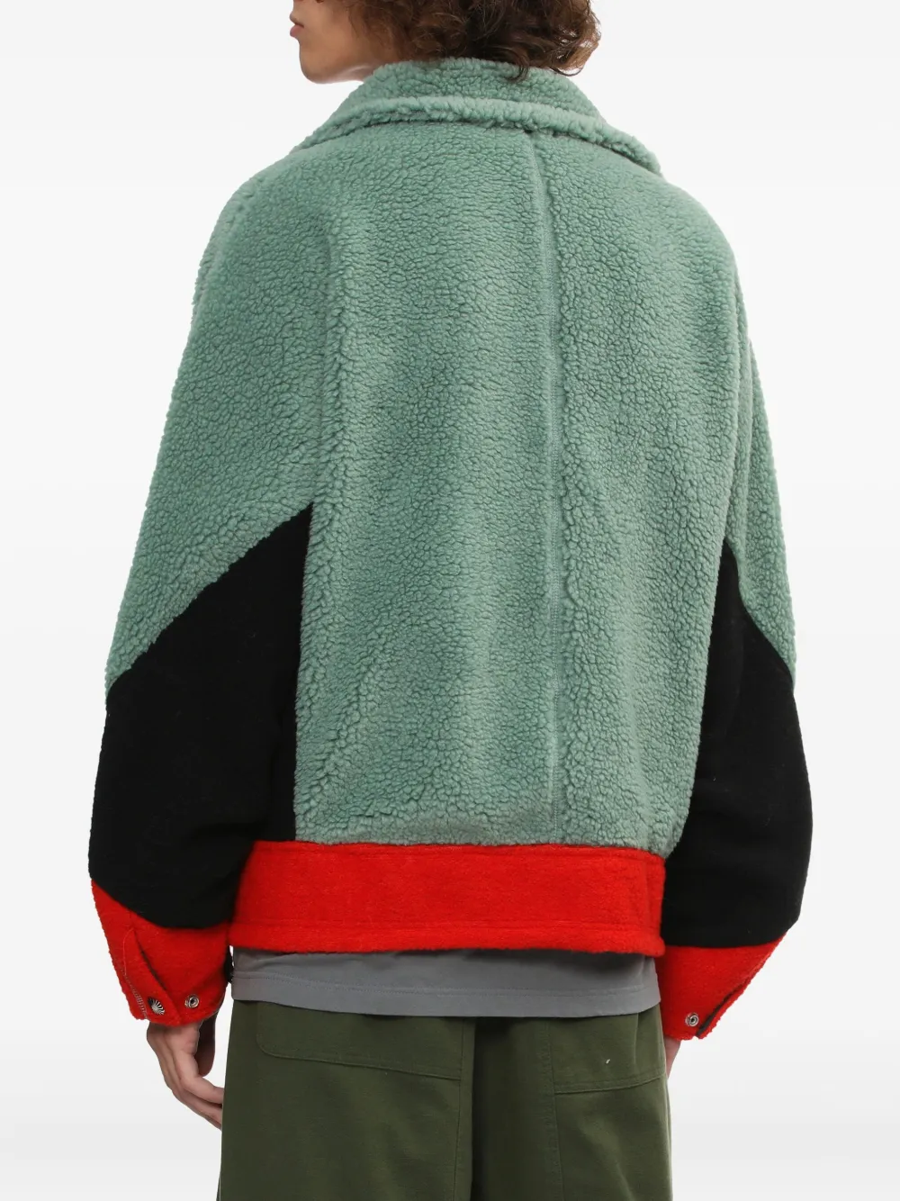Toga Colour-block Fleece Jacket In Green