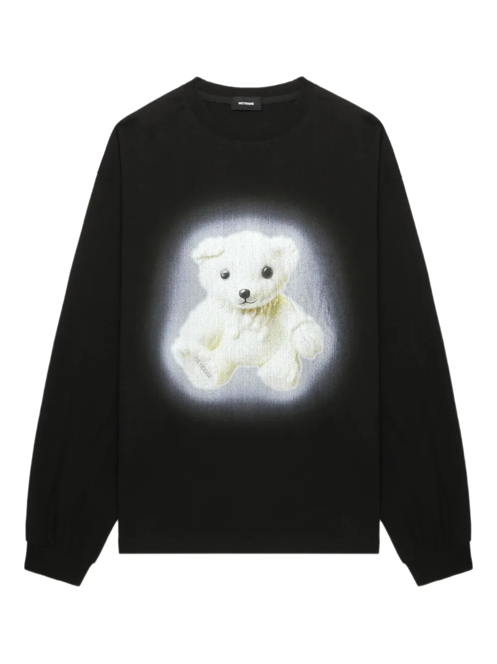 We11done teddy-print long-sleeve top - ブラック We11done teddy-print long-sleeve top - ブラック