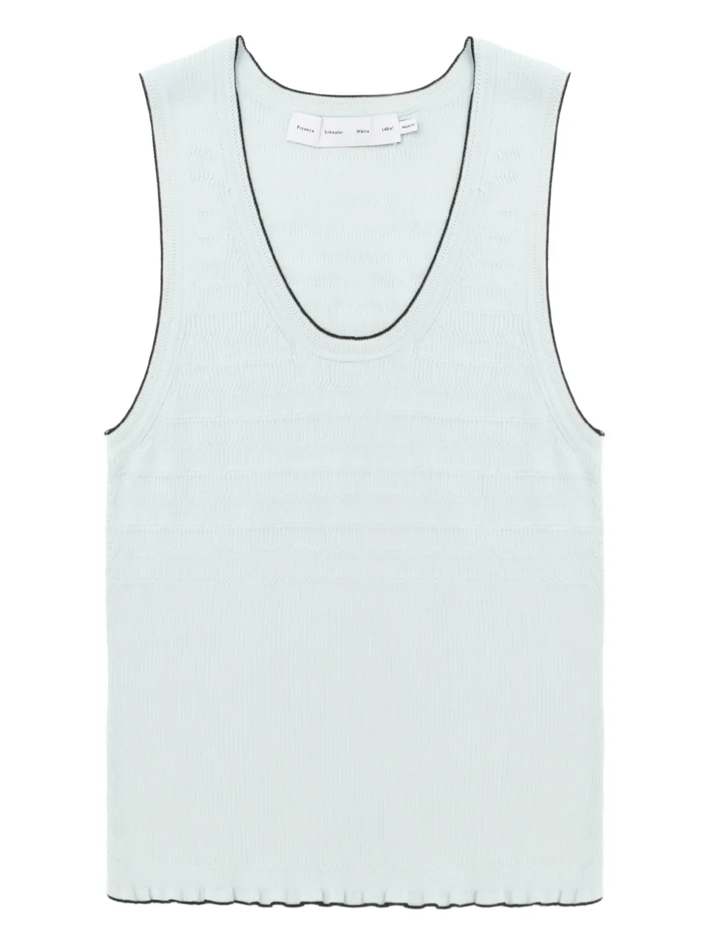 Proenza Schouler White Label ribbed-knit scalloped-hem top | Blue | Image 1