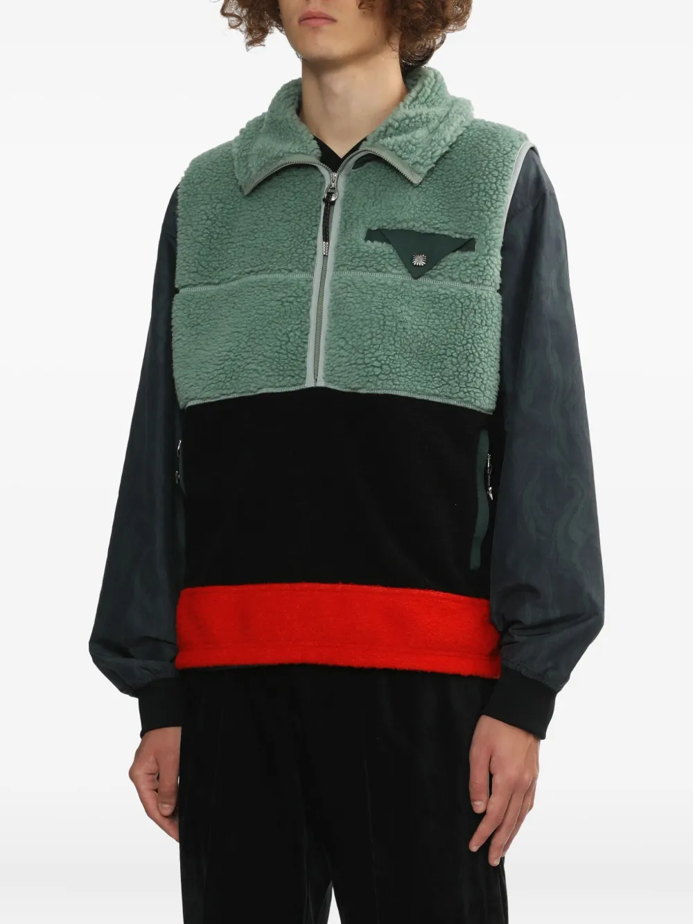 Toga Fleece Panelled Vest In Multi