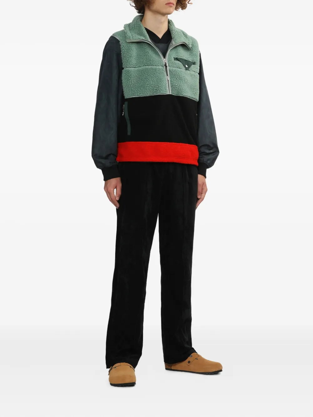 Toga fleece panelled vest - Groen