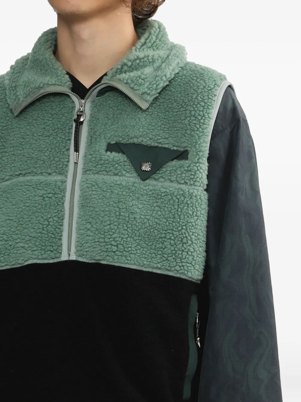 Toga Fleece Panelled Vest In Multi