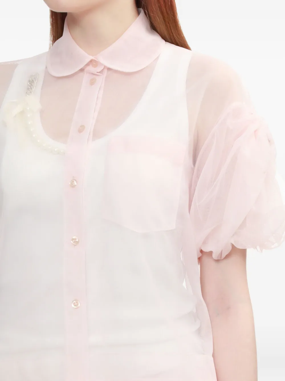 Simone Rocha Puffed-sleeve Collared Shirt In Multi