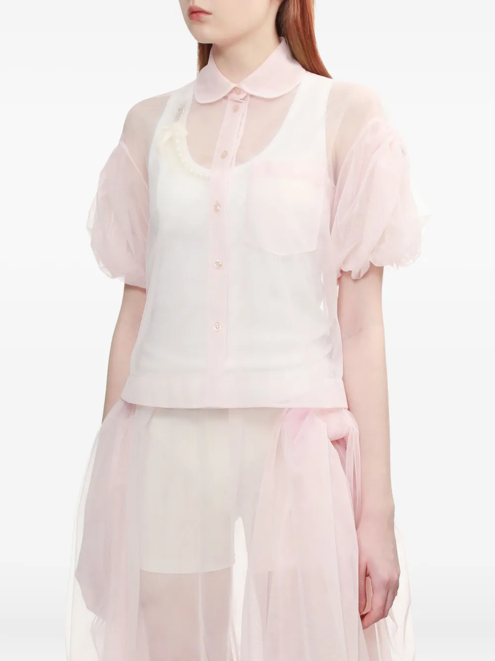 Simone Rocha Puffed-sleeve Collared Shirt In Multi