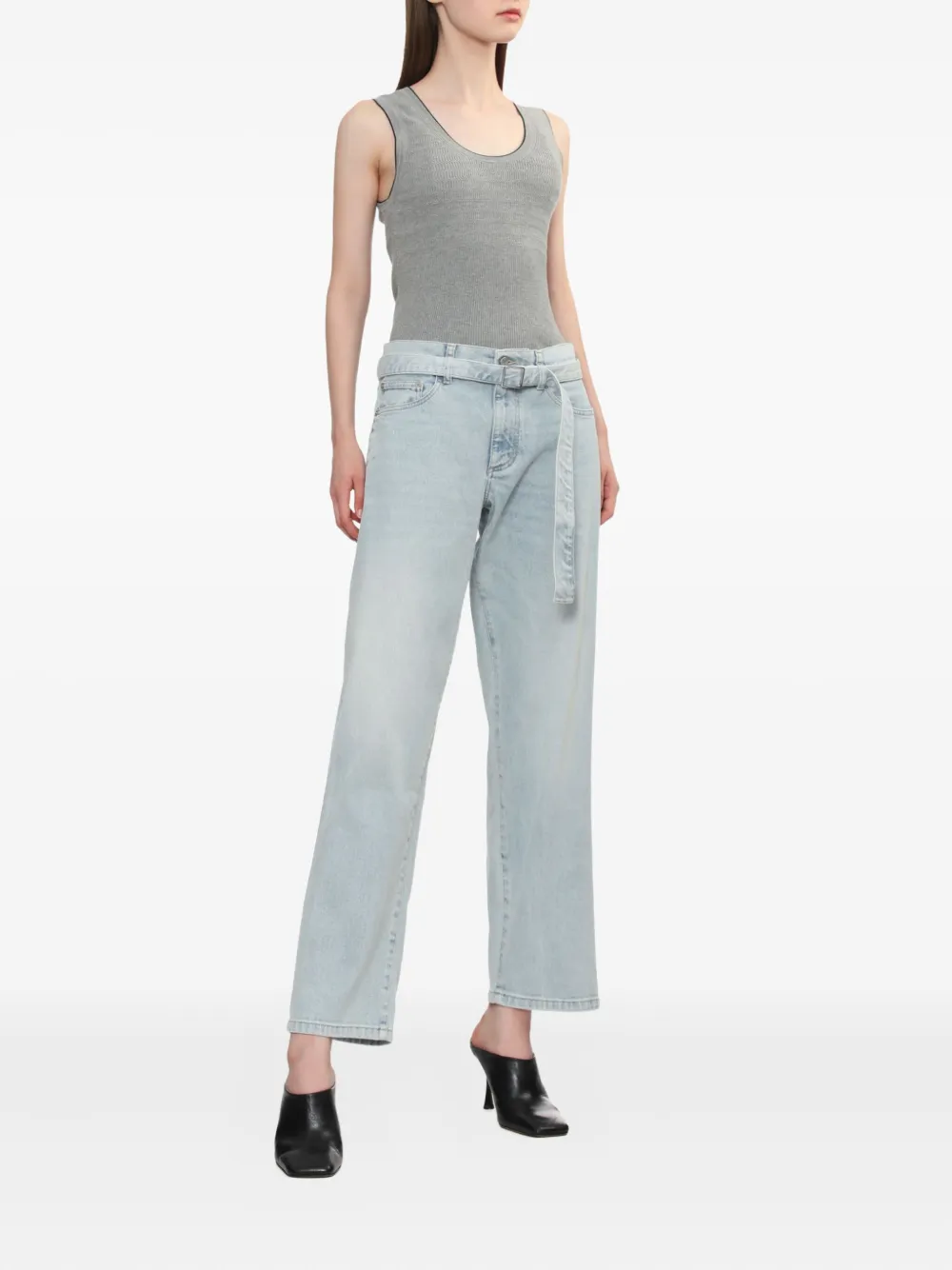 Proenza Schouler White Label ribbed-knit ruffled tank top | Vests & Tank Tops | Image 2