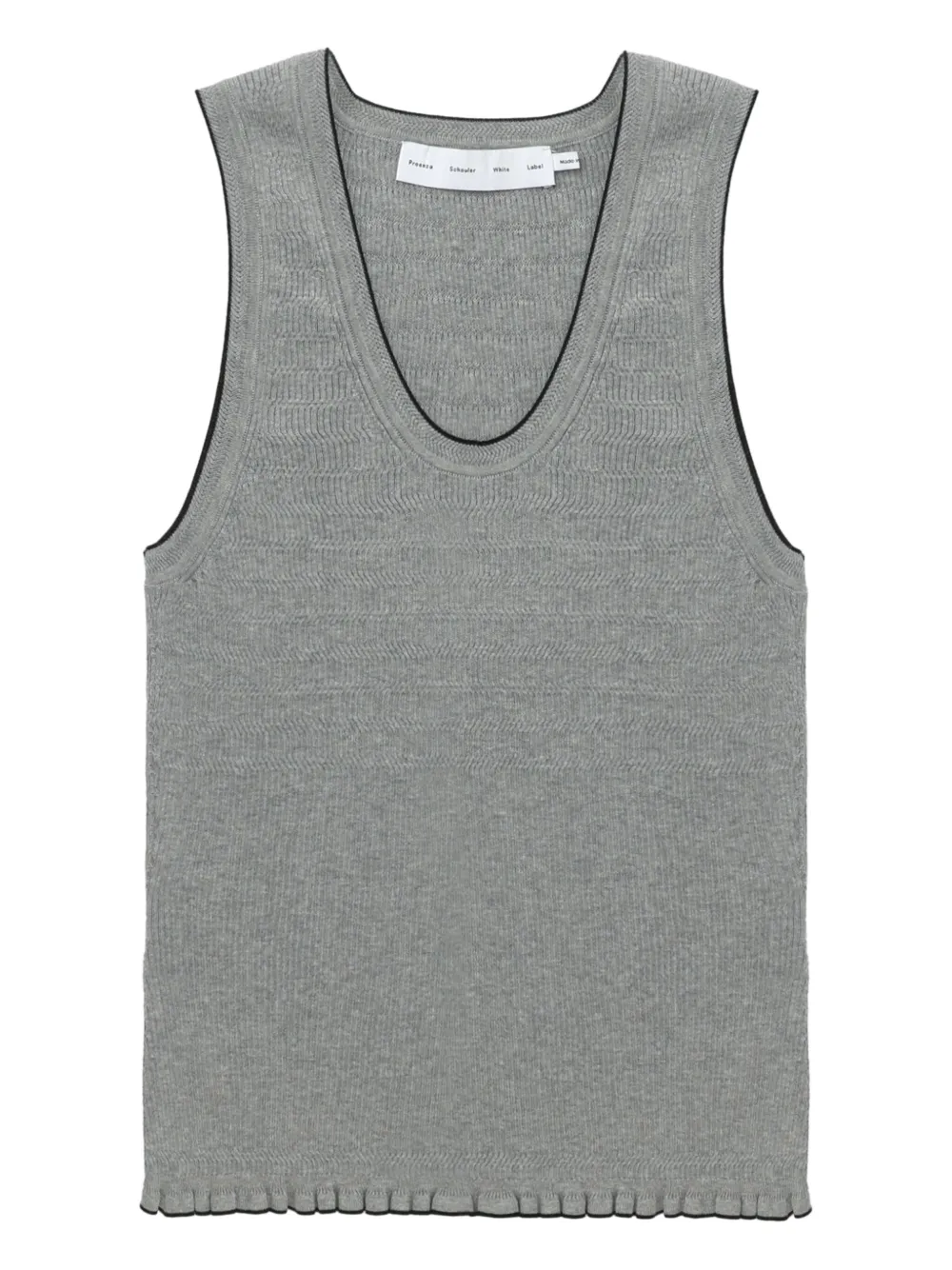 Proenza Schouler White Label ribbed-knit ruffled tank top | Grey | Image 1