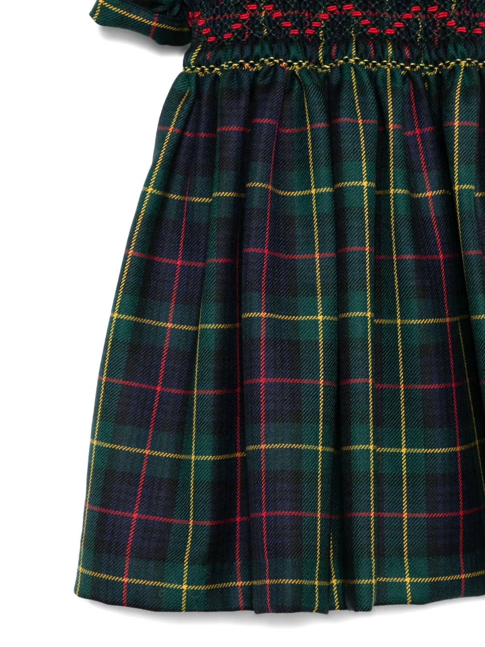 Mariella Ferrari Jurk met gesmockt vlak en kraag Groen