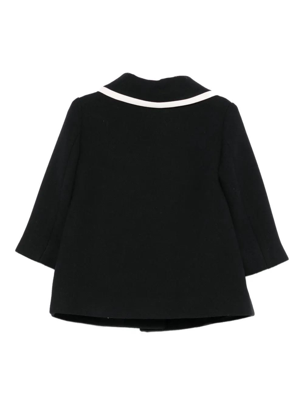 Elisabetta Franchi La Mia Bambina Peter-Pan-collar button coat - Zwart