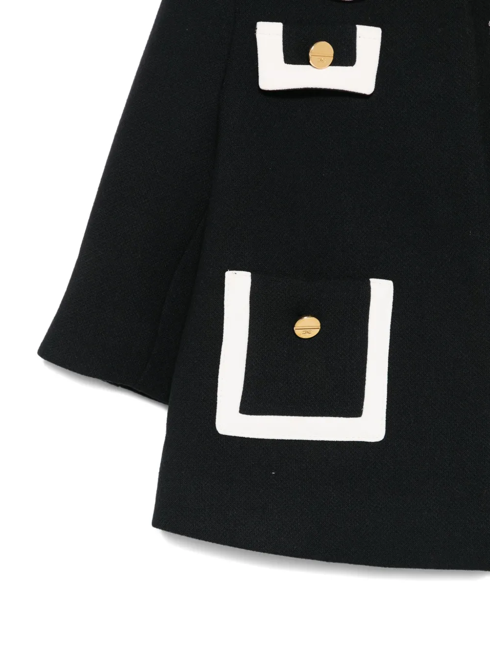 Elisabetta Franchi La Mia Bambina Jas met Peter Pan-kraag en knoop Zwart