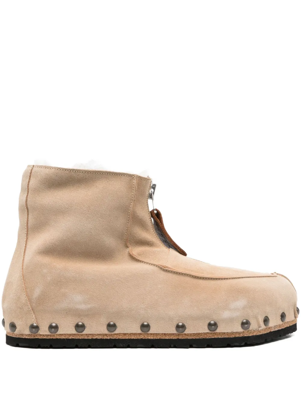 Magliano zip-front studded suede boots | Neutrals | Image 1