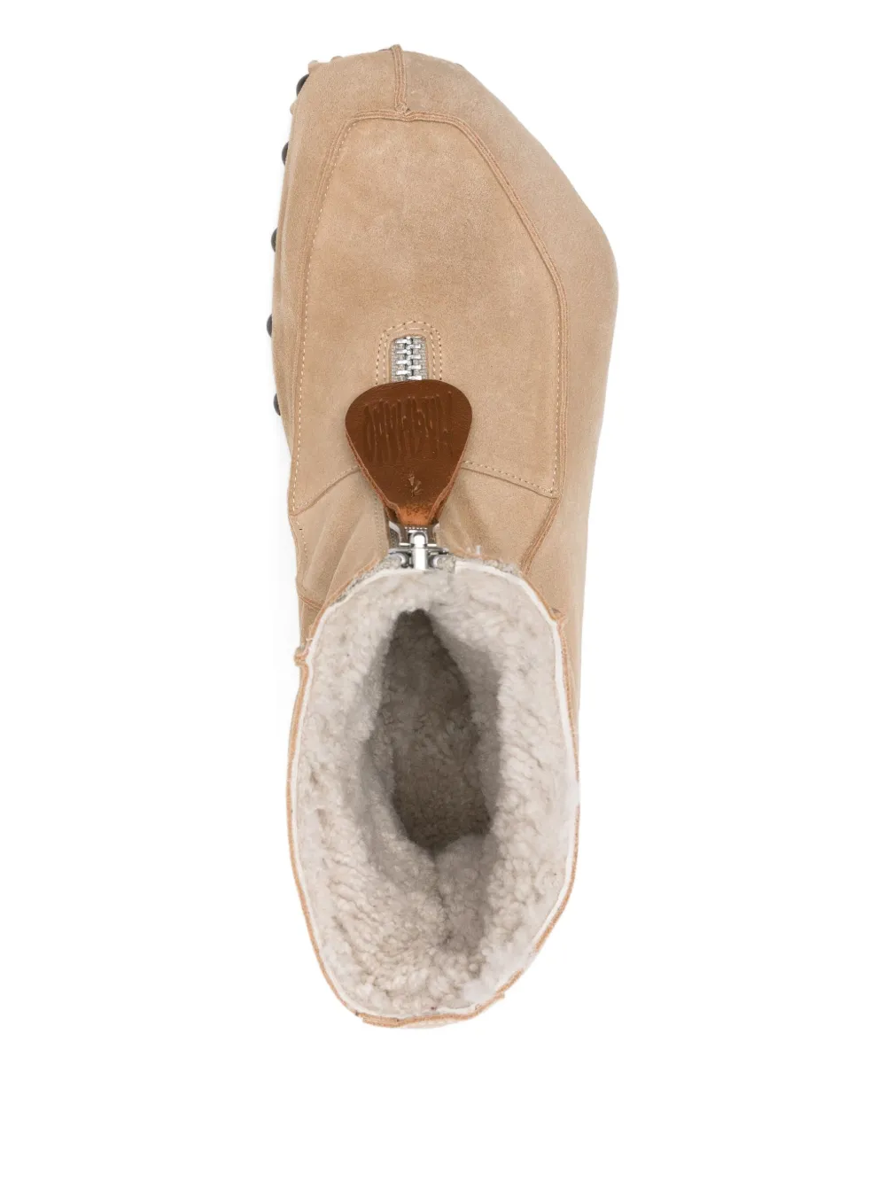 Magliano Zip-front Studded Suede Boots In Neutral