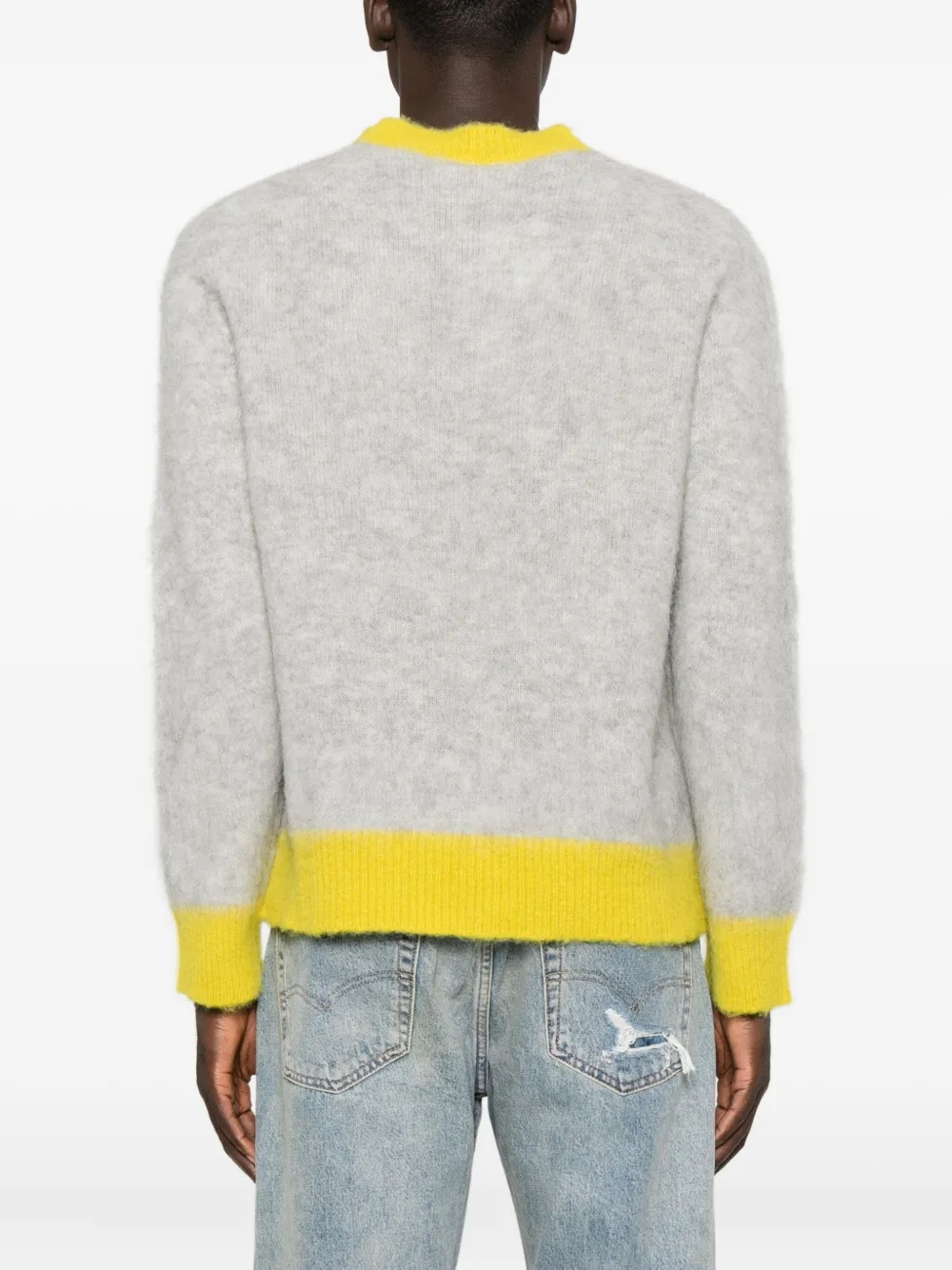 Altea Yellow-trimmed Sweater In Gray