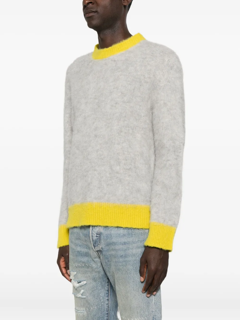 Altea Yellow-trimmed Sweater In Gray