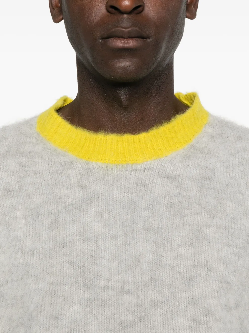 Altea Yellow-trimmed Sweater In Gray