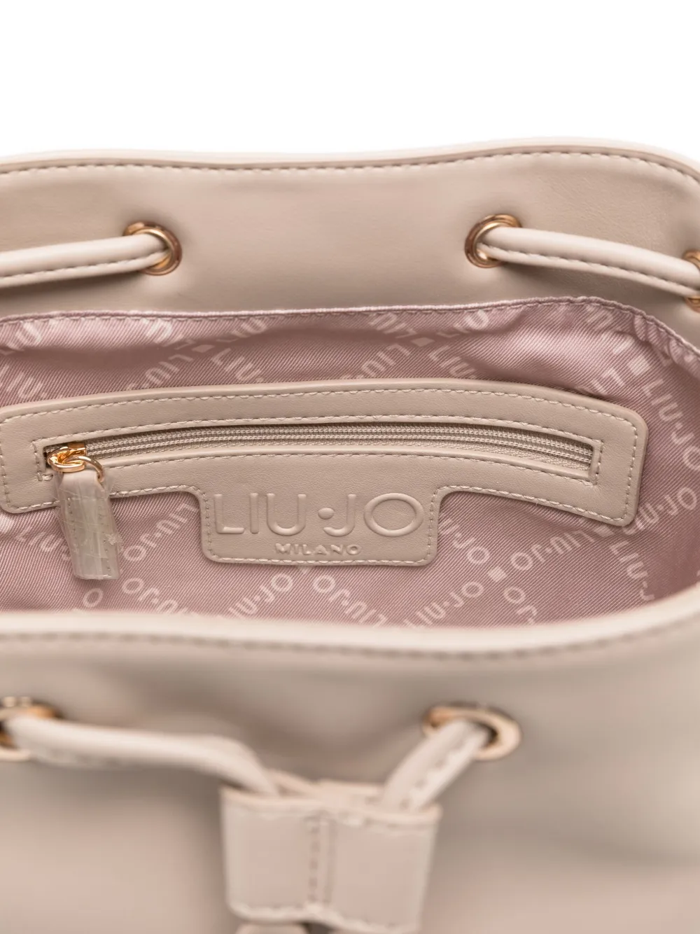 Liu •jo Chain-detail Drawstring Bucket Bag In Neutral
