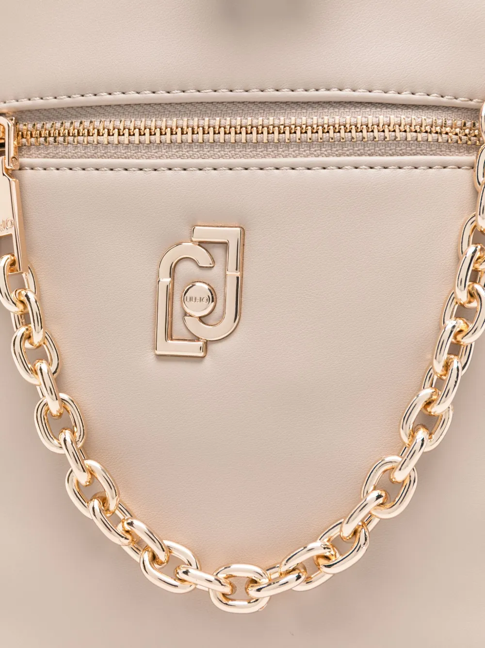 LIU JO Bucket-tas met trekkoord en kettingdetail Beige