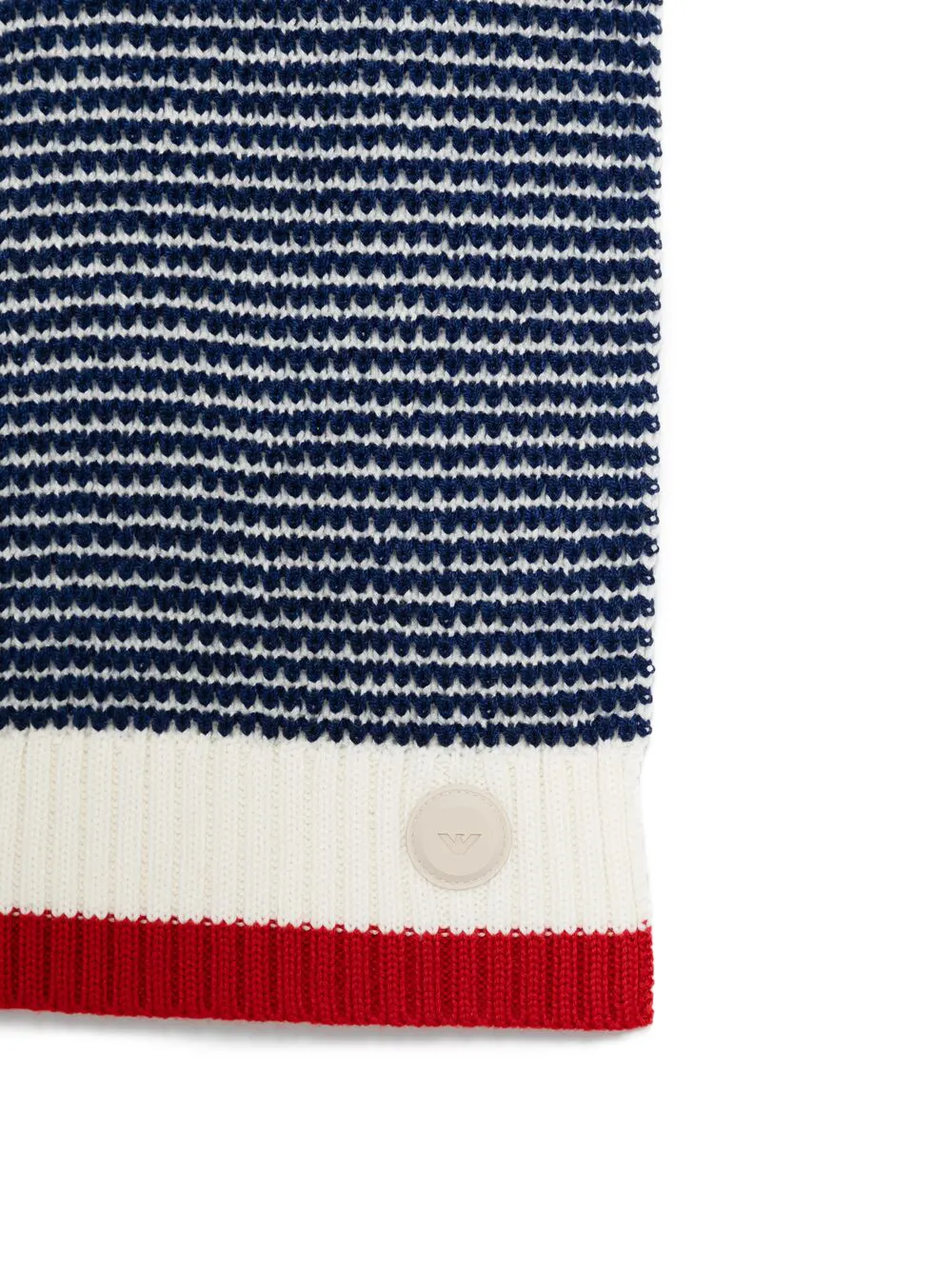 Emporio Armani Kids Gestreepte geribbelde sjaal Blauw