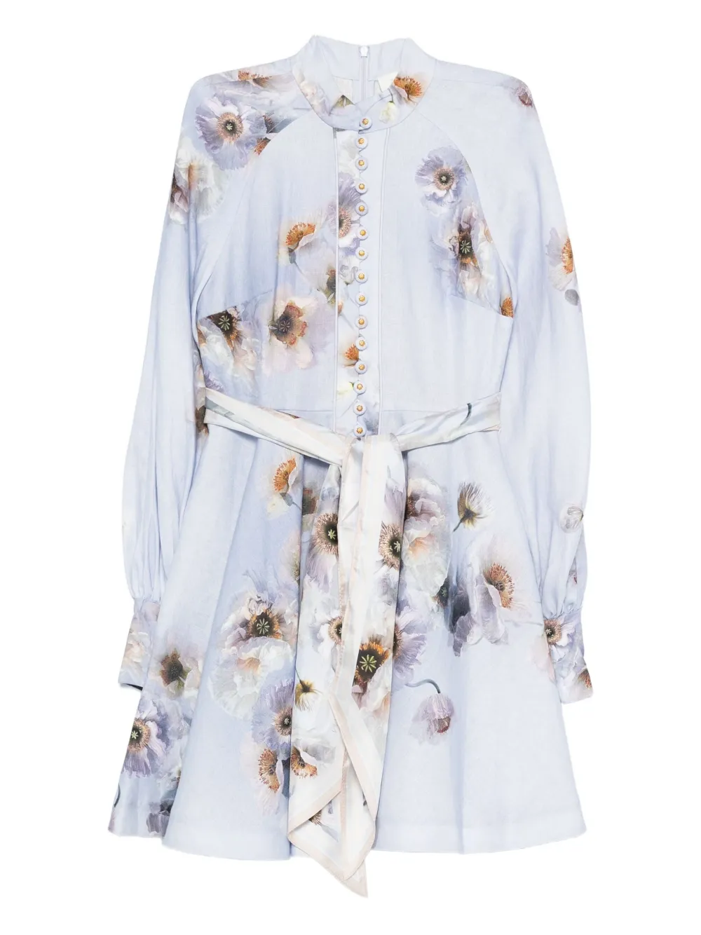ZIMMERMANN floral-print linen mini dress | Purple | Image 1