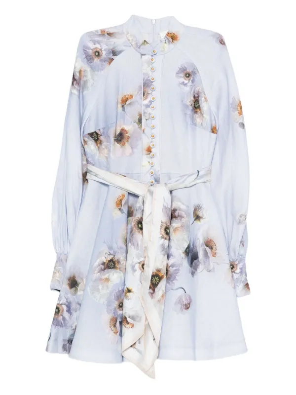 Zimmermann Floral-print Mini Dress - Purple