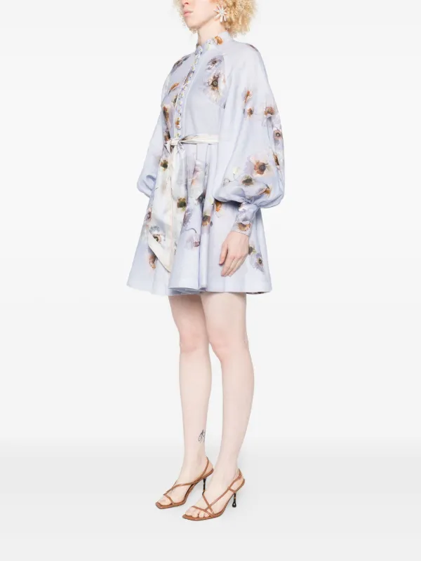 Zimmermann Floral-print Mini Dress - Purple Zimmermann Floral-print Mini Dress - Purple