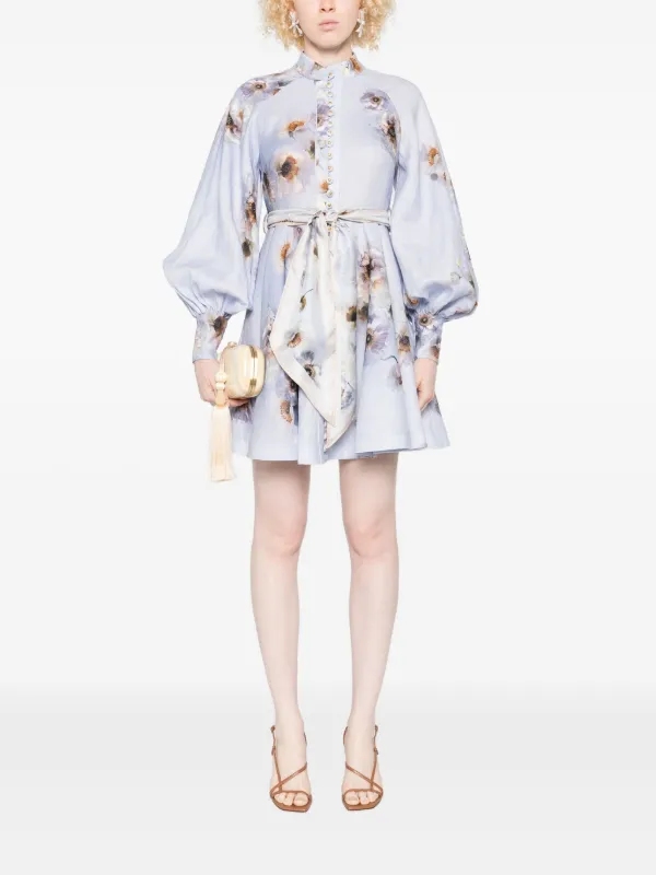 Zimmermann Floral-print Mini Dress - Purple