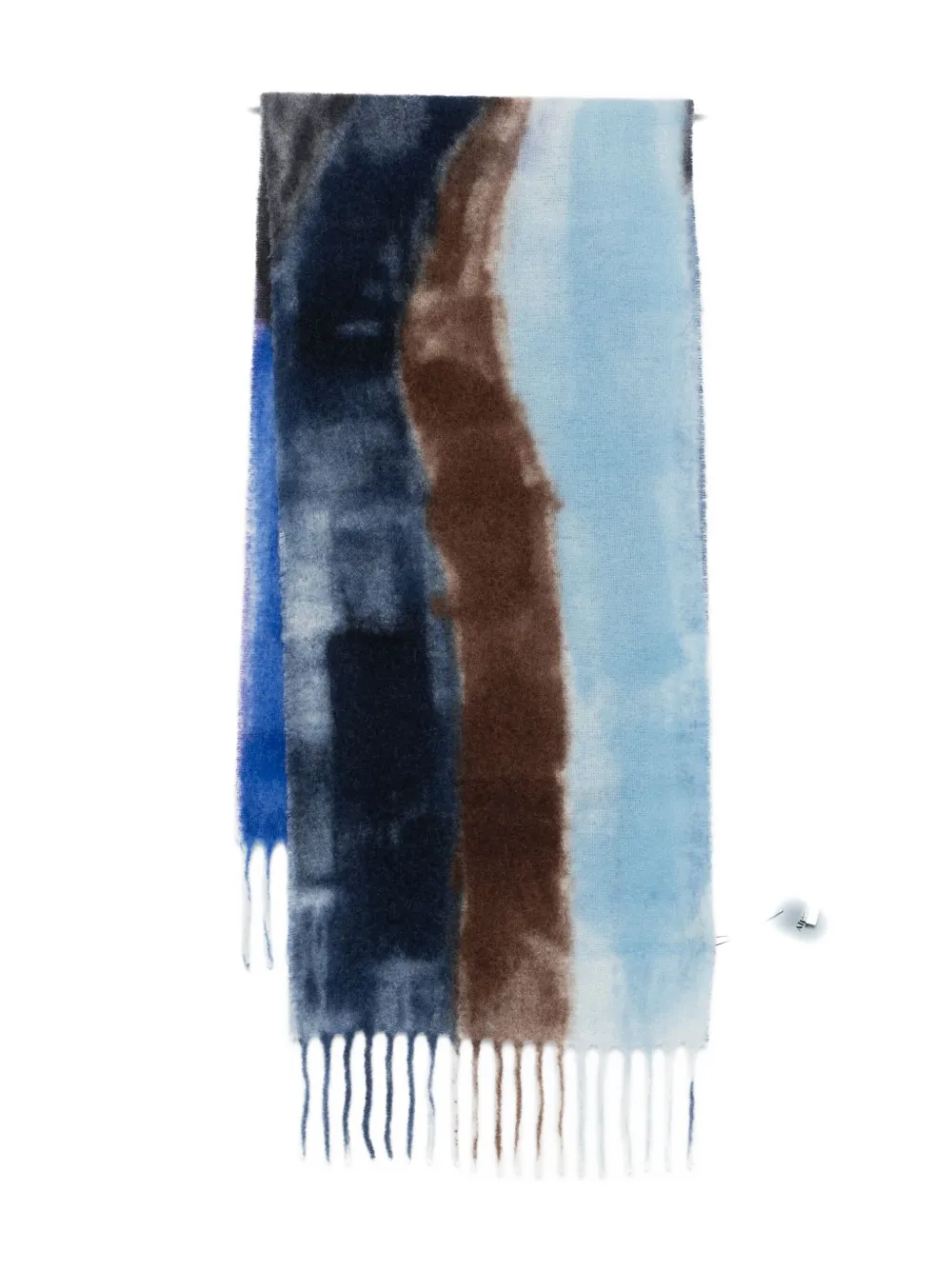 Altea abstract-print fringed scarf - ブルー Altea abstract-print fringed scarf - ブルー