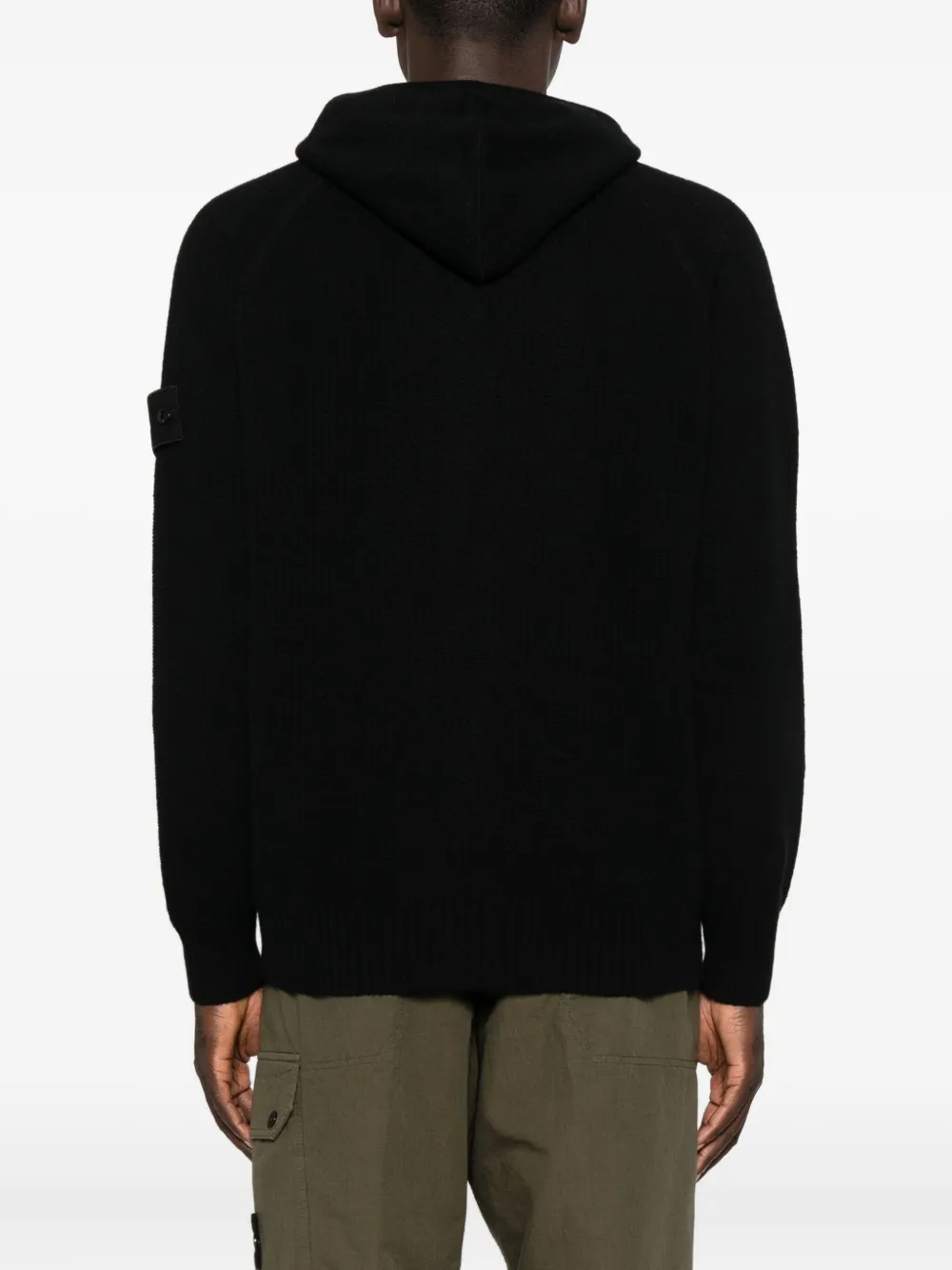 Stone Island Hoodie met rits Zwart