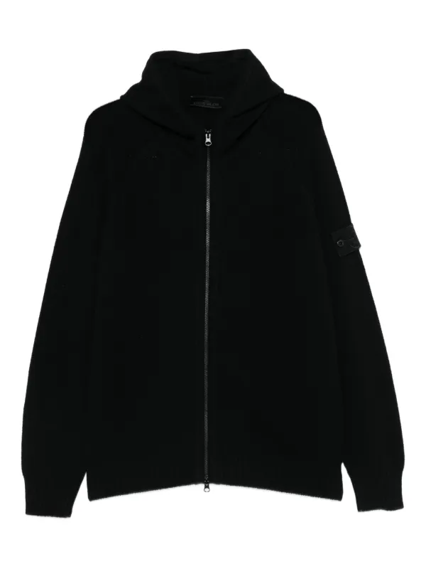 STONE  ブラック フードパーカー　ジップアップ Stone Island ジップアップ パーカー | ブラック | FARFETCH JP
