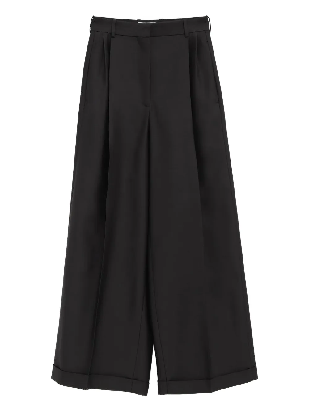 Loewe Pleated-cuffed Trousers In Black