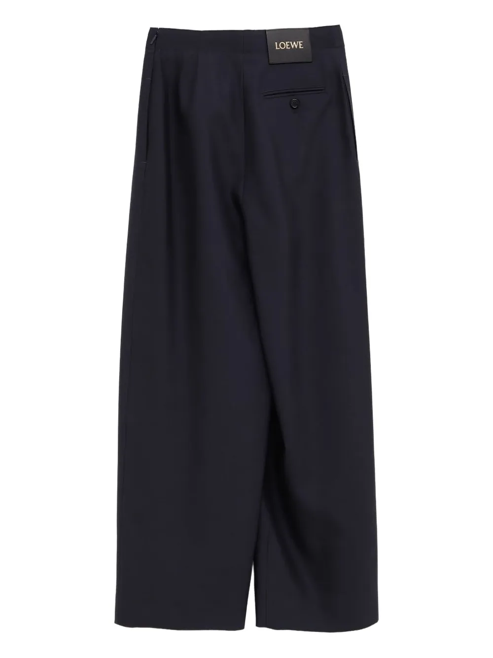 LOEWE pleated leather-belt trousers - Blauw