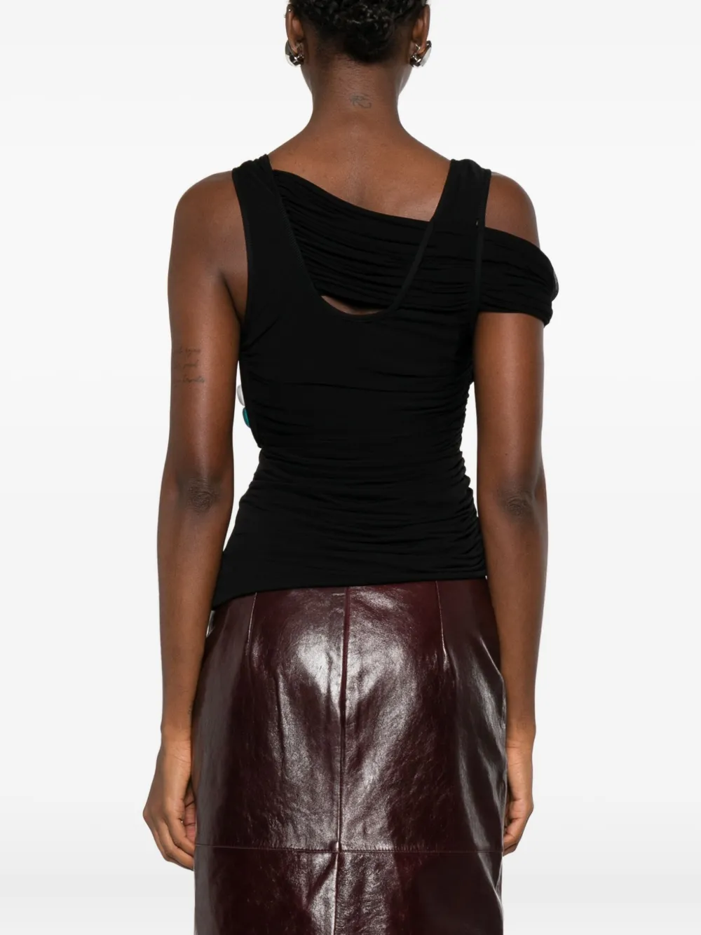 Christopher Esber Draped Asymmetric Top In Black