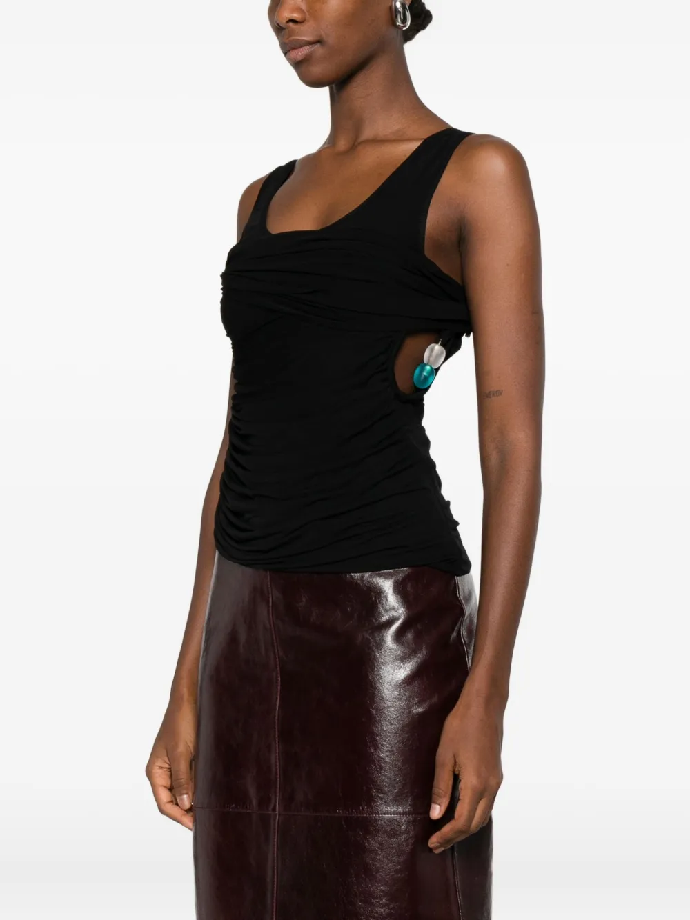 Christopher Esber Draped Asymmetric Top In Black