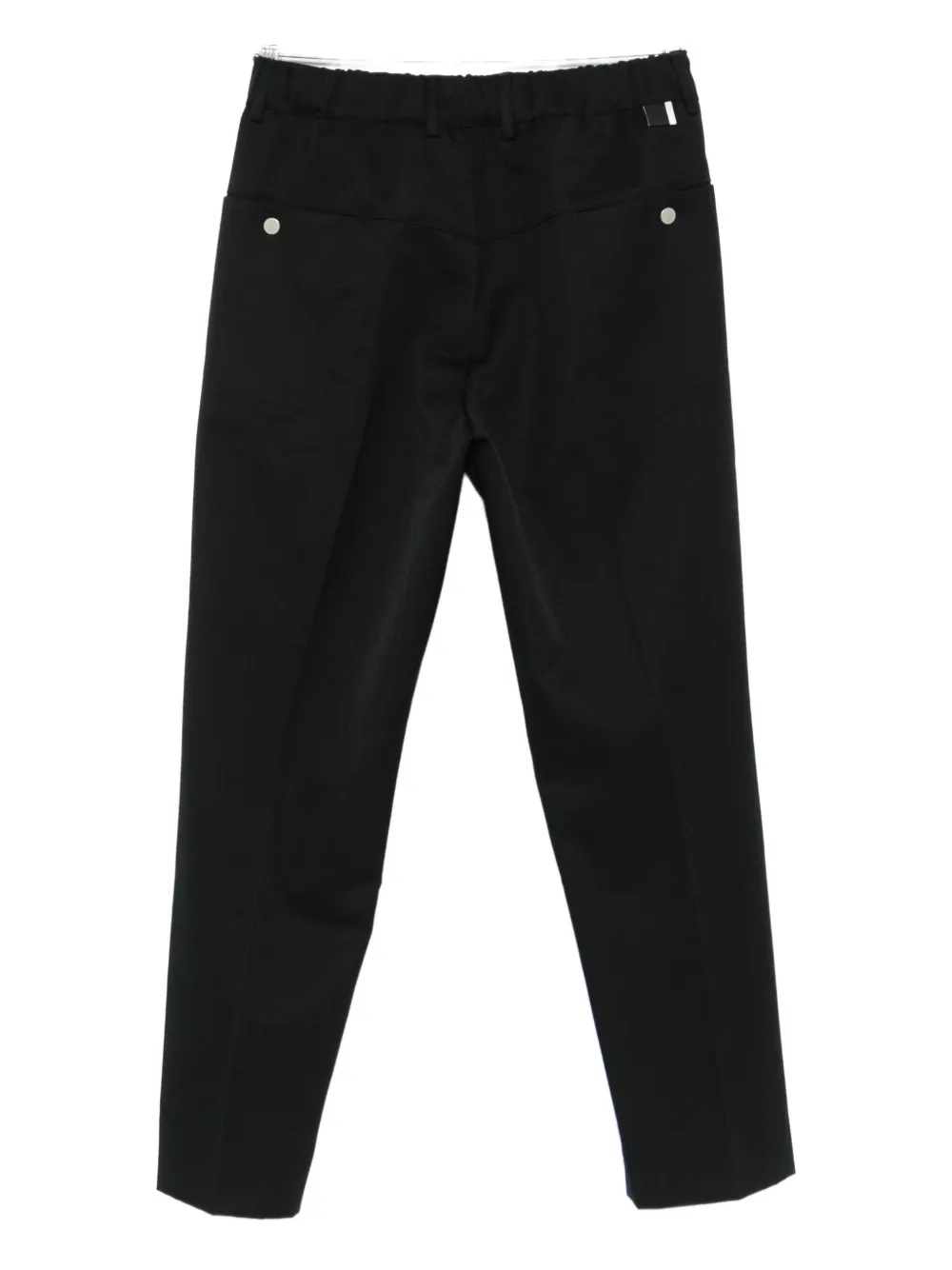 Low Brand ring-detail straight-leg trousers - Zwart