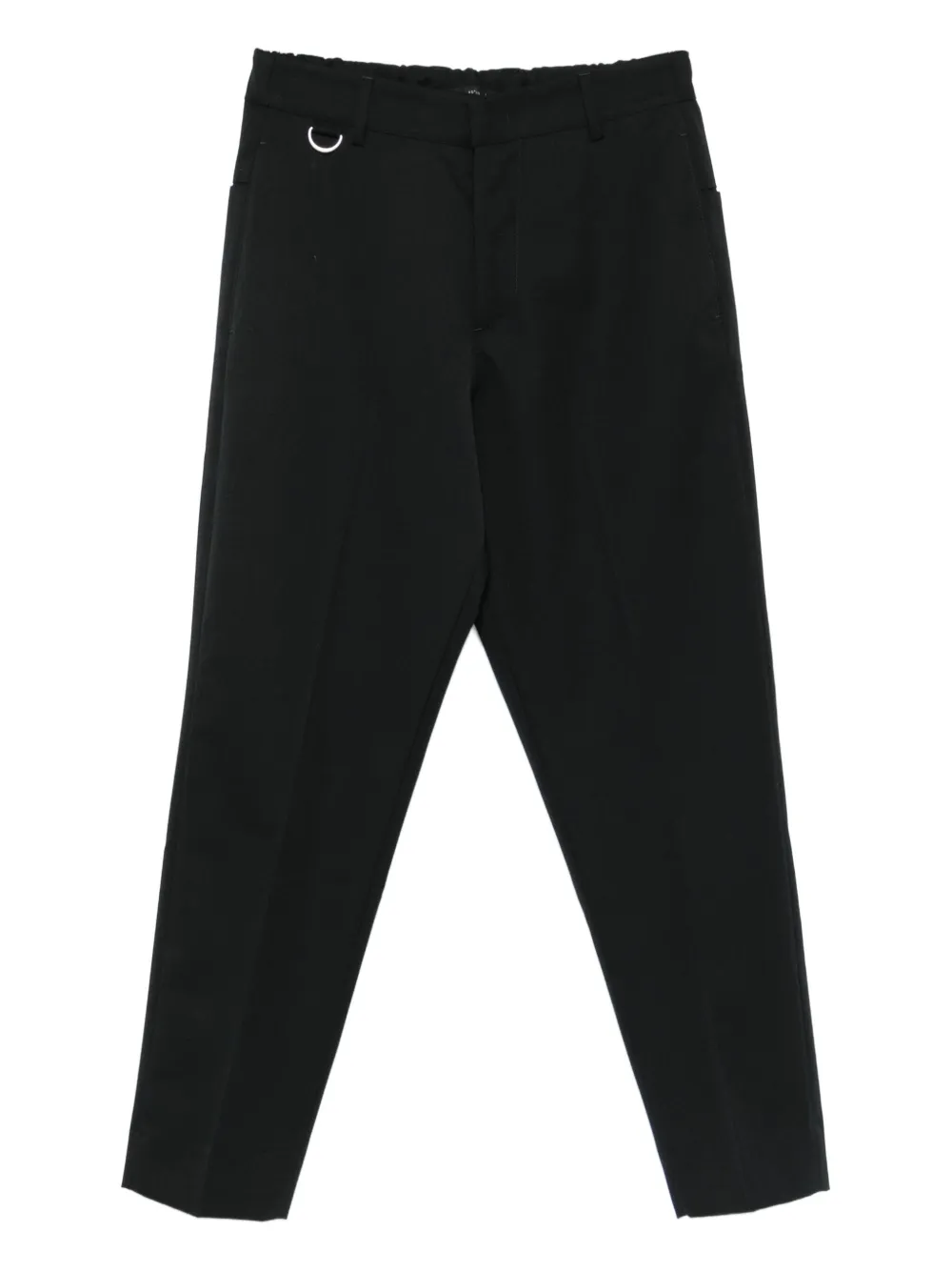 Low Brand ring-detail straight-leg trousers - ブラック Low Brand ring-detail straight-leg trousers - ブラック