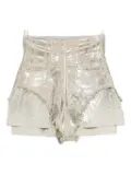 Rick Owens DRKSHDW metallic frayed shorts - Grey