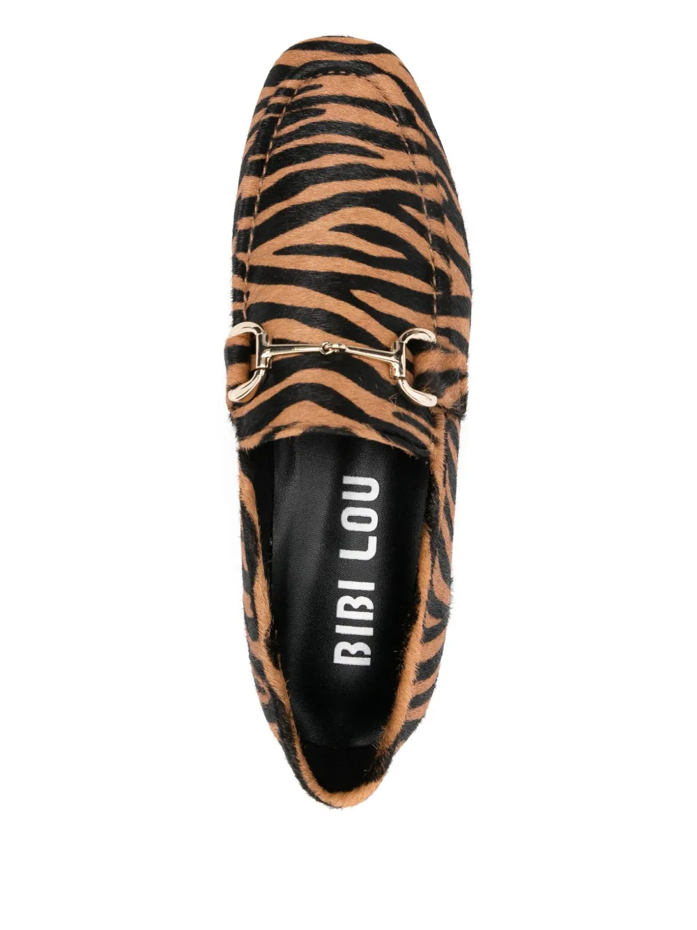 Bibi Lou zebra-print loafers Neutrals