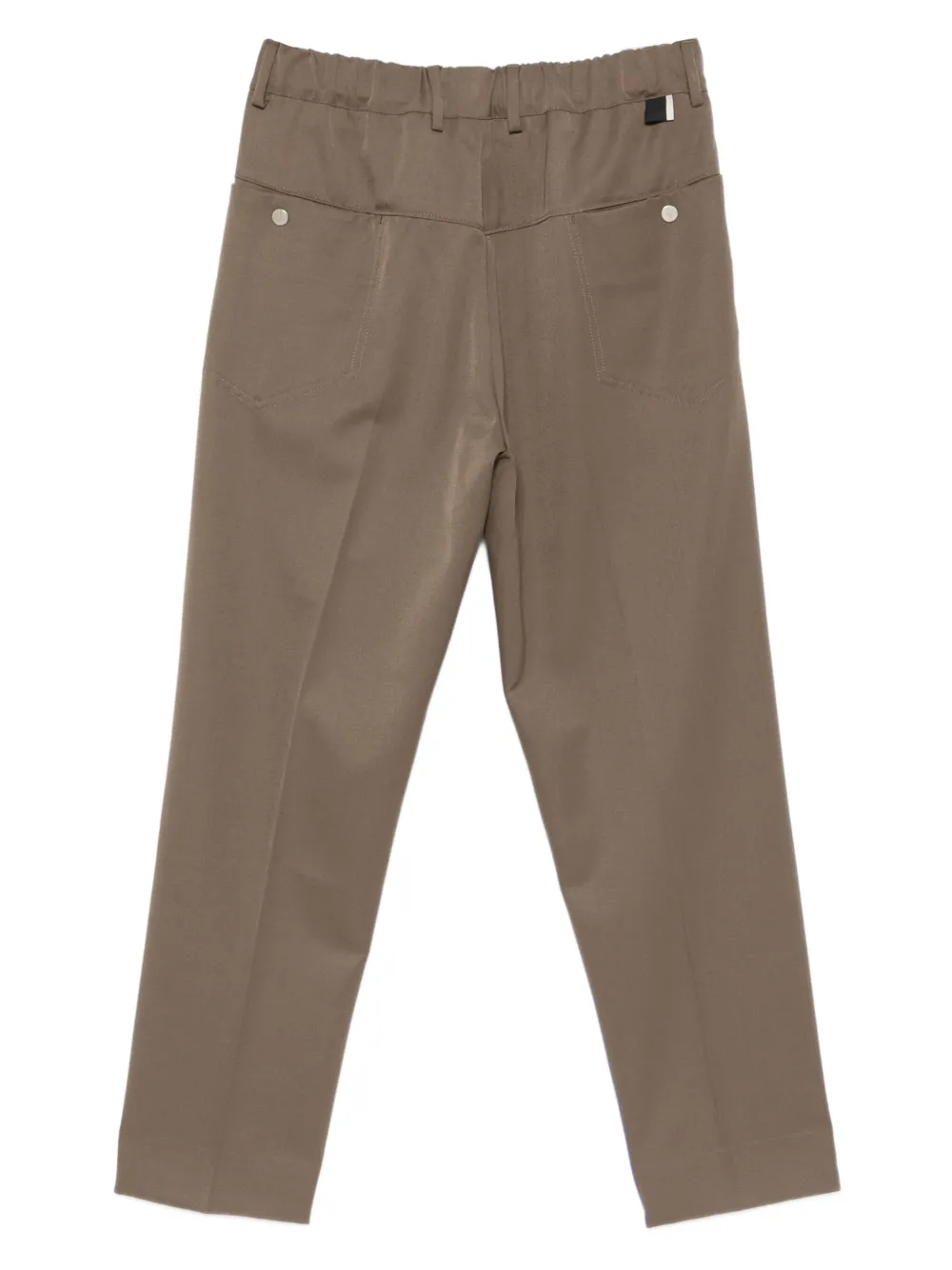 Low Brand elastic-waistband ring-detail straight-leg trousers - Beige