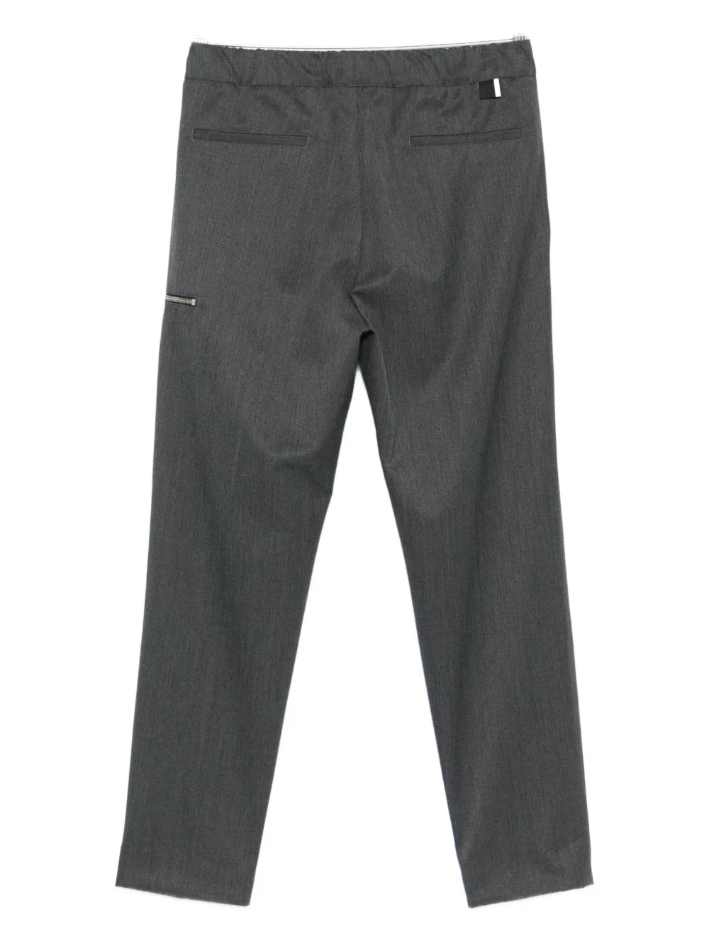 Low Brand drawstring zipped-pocket straight-leg trousers - Grijs