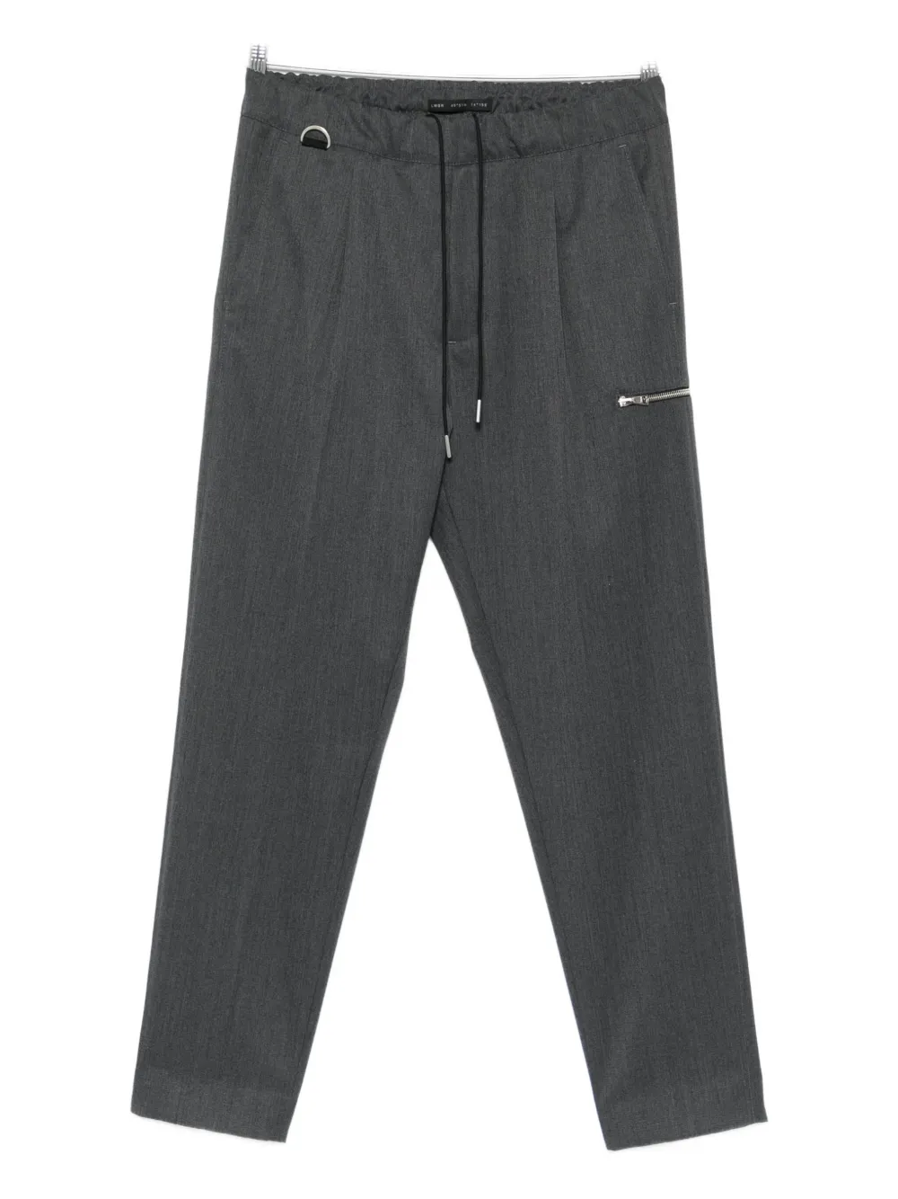 Low Brand Drawstring Zipped-pocket Straight-leg Trousers In Gray