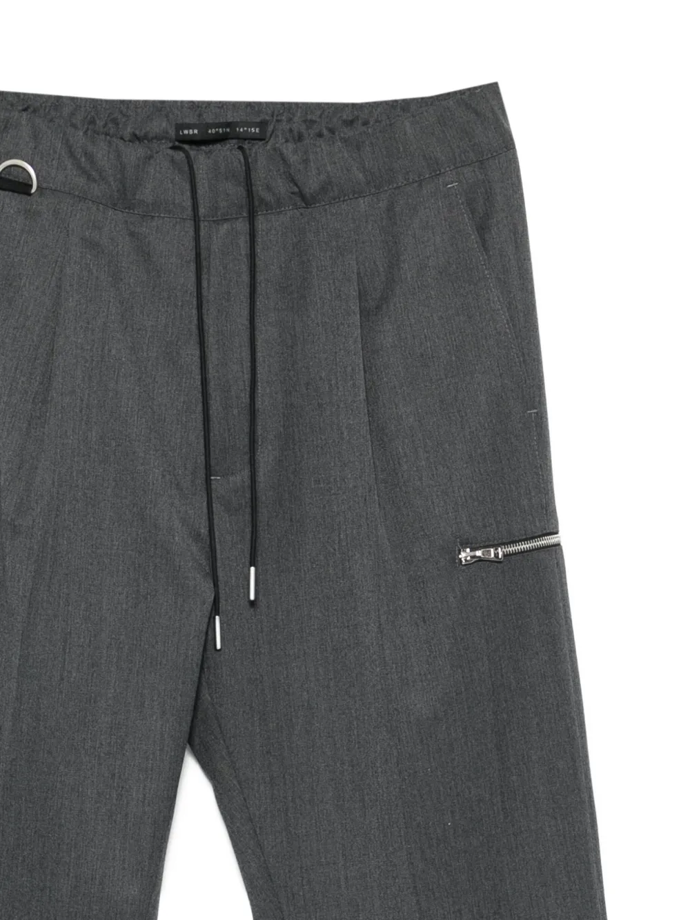 Low Brand Straight broek met trekkoord en ritszak Grijs