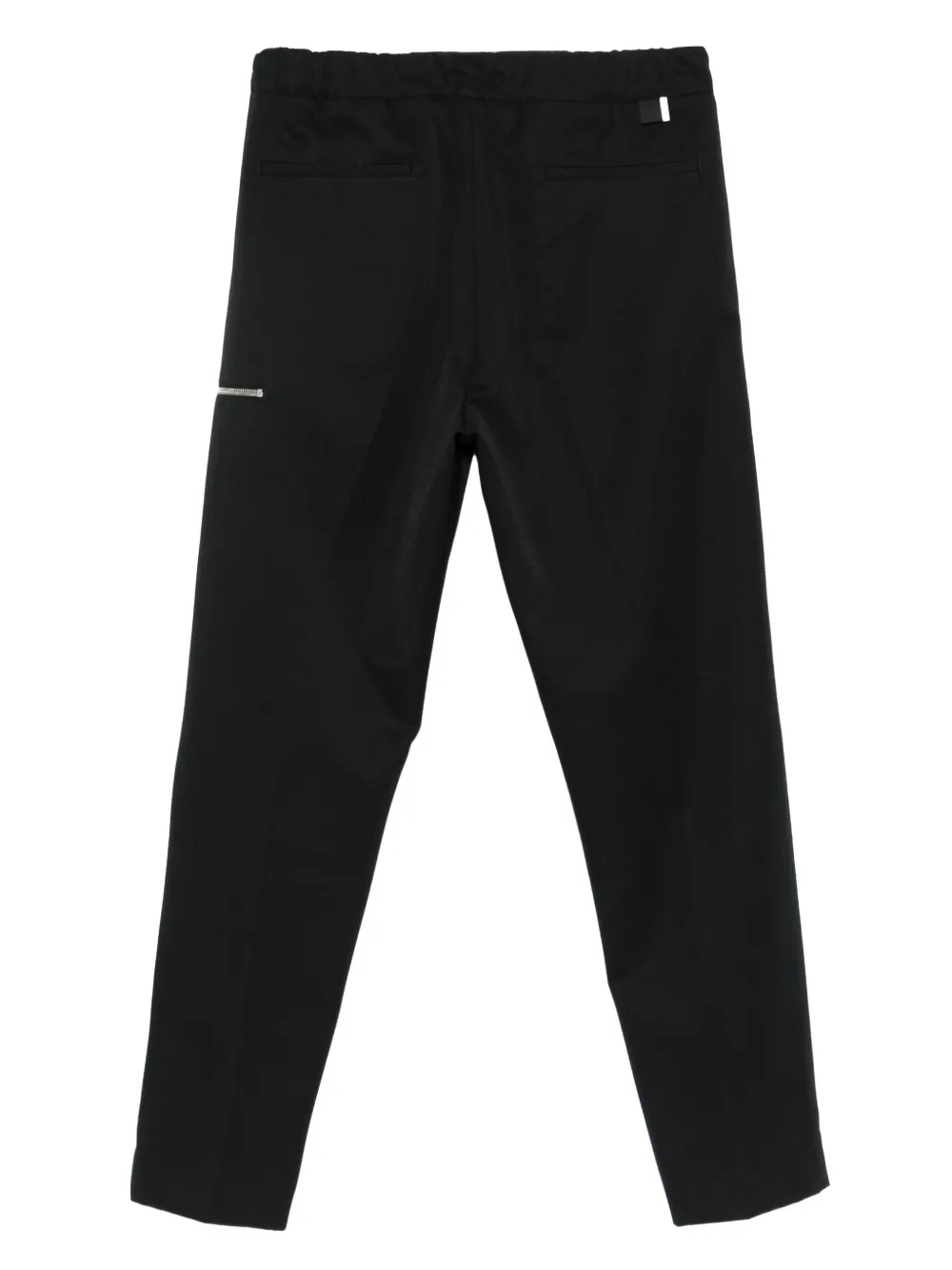 Low Brand ring-detail elasticated straight-leg trousers - Zwart