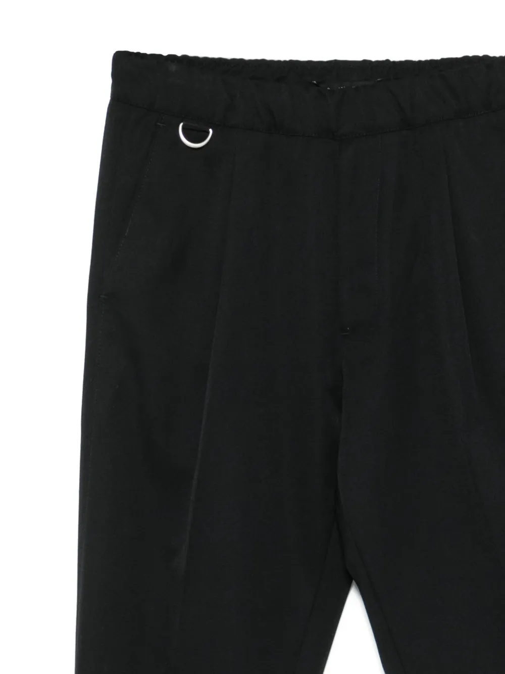 Low Brand Elastische straight broek met ringdetail Zwart