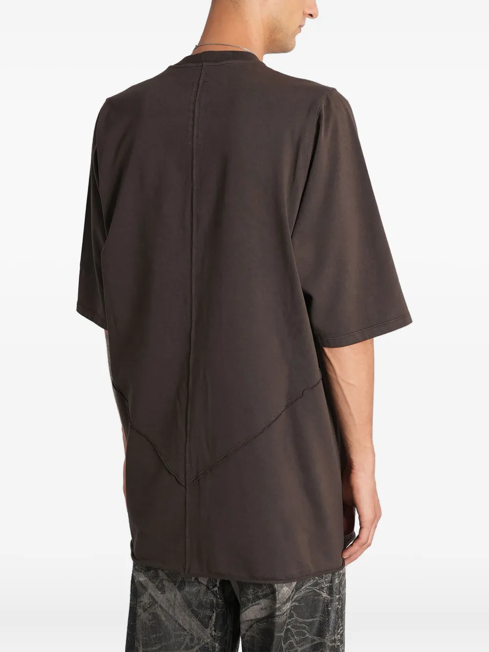 Rick Owens DRKSHDW T-shirt met afwerking Bruin