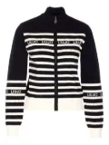 LIU JO pearl-embellished striped cardigan - Black