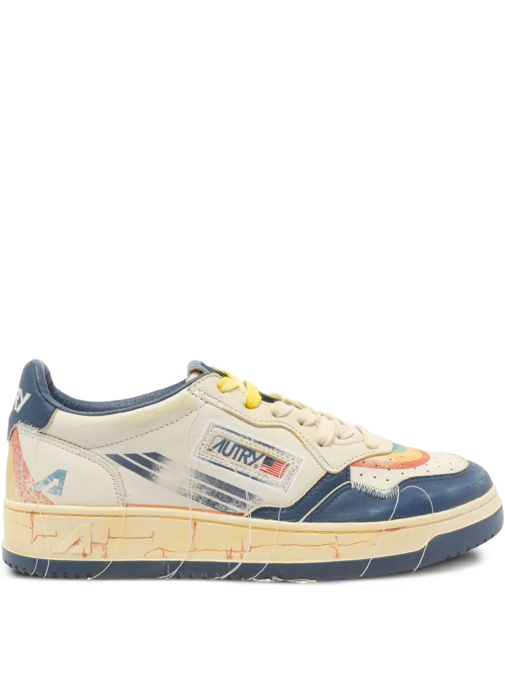 Autry rainbow-detail low-top sneakers Neutrals