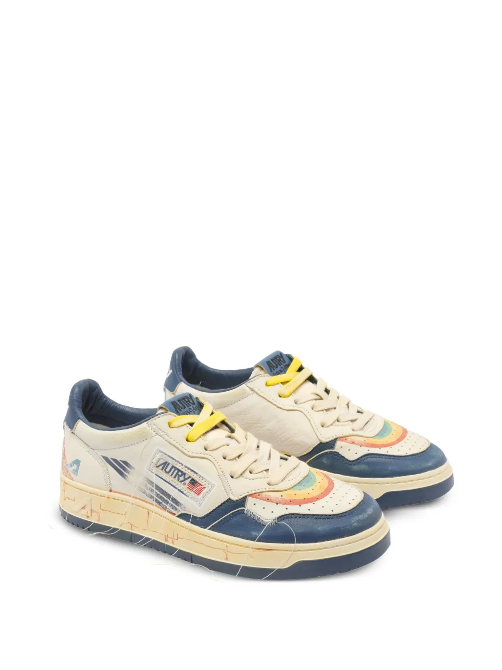 Autry rainbow-detail low-top sneakers Neutrals
